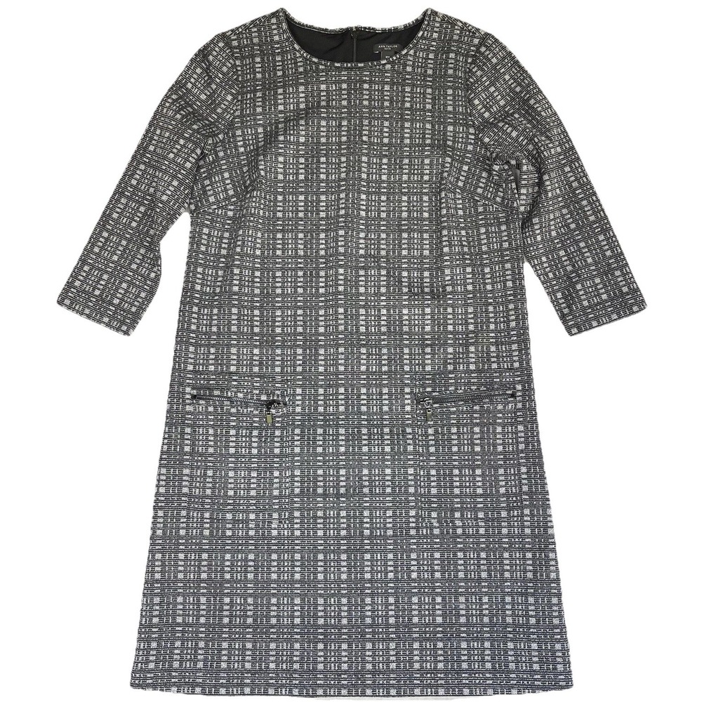 Ann‎ Taylor Dress Womens Petite XS Black White Career Office Siren Finance Babe